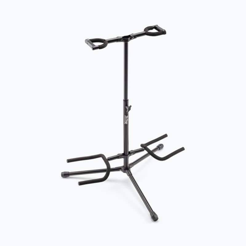 On Stage Stands - On-Stage GS7221BD Deluxe Folding Double Guitar Stand - Black