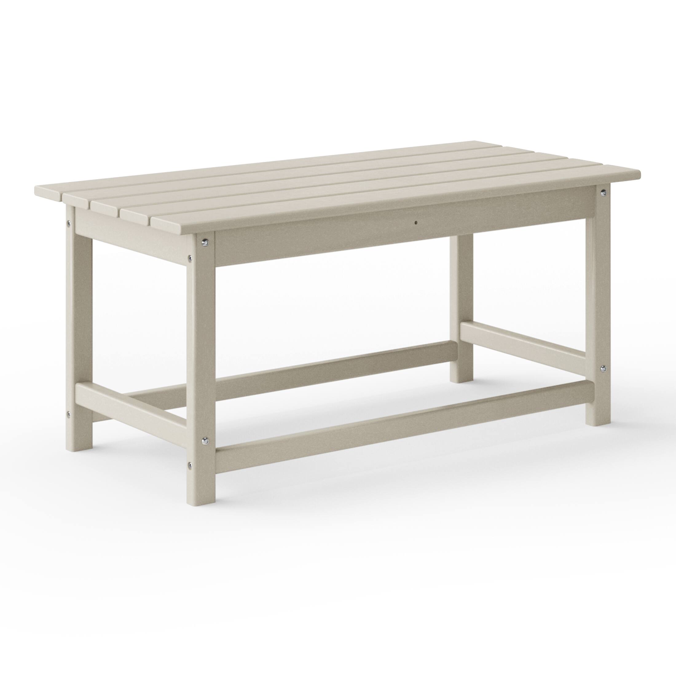 Left. WestinTrends - WestinTrends Malibu 35" length outdoor Coffee table for Adirondack chair - Sand.