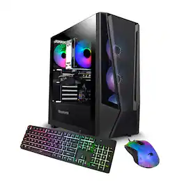 iBUYPOWER - Trace Mesh Gaming Desktop - AMD Ryzen 5 5500, NVIDIA GeForce RTX 5050 8GB, 16GB DDR4 Non-RGB RAM, 1TB SSD _TMA5N5501 - Black