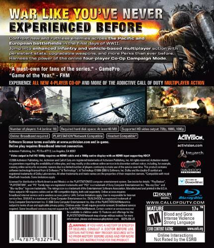  Call of Duty: World at War Greatest Hits - Playstation 3 :  Movies & TV