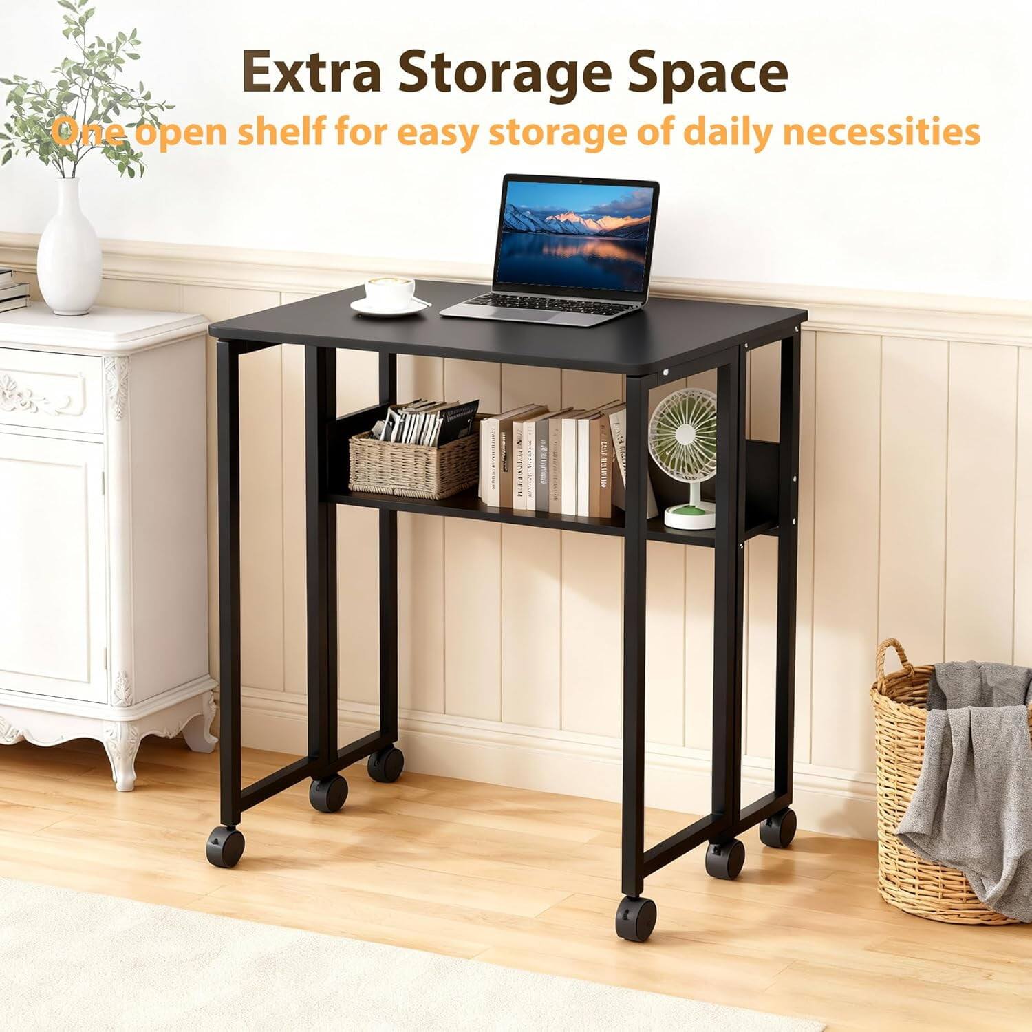 Extra Storage Space  
One open shelf for easy storage of daily necessities