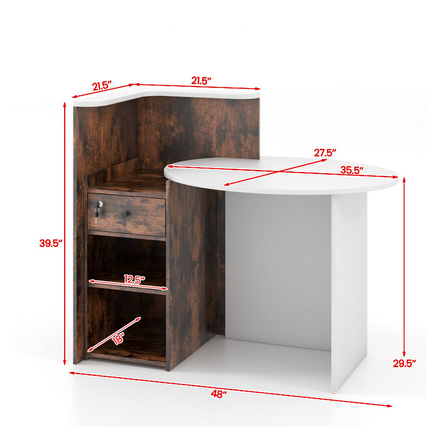 21.5" 21.5" 27.5" 35.5" 39.5" 12.5" 18" 29.5" 48"