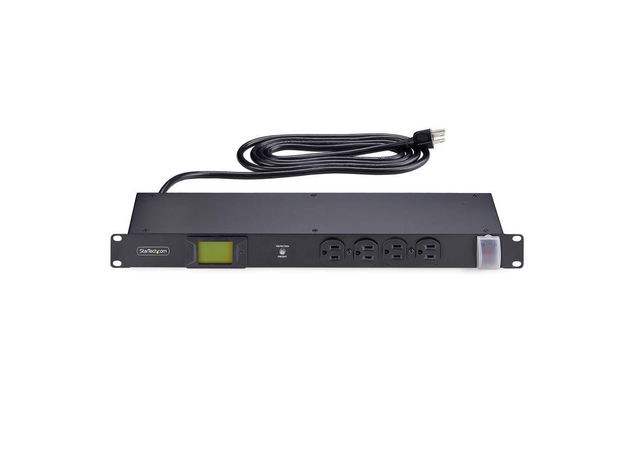 Alt View 2. StarTech.com - StarTech.com 16NM8-RACK-MOUNT-PDU 125V/15A 8ft 1U 16-Outlet Metered PDU - Black.