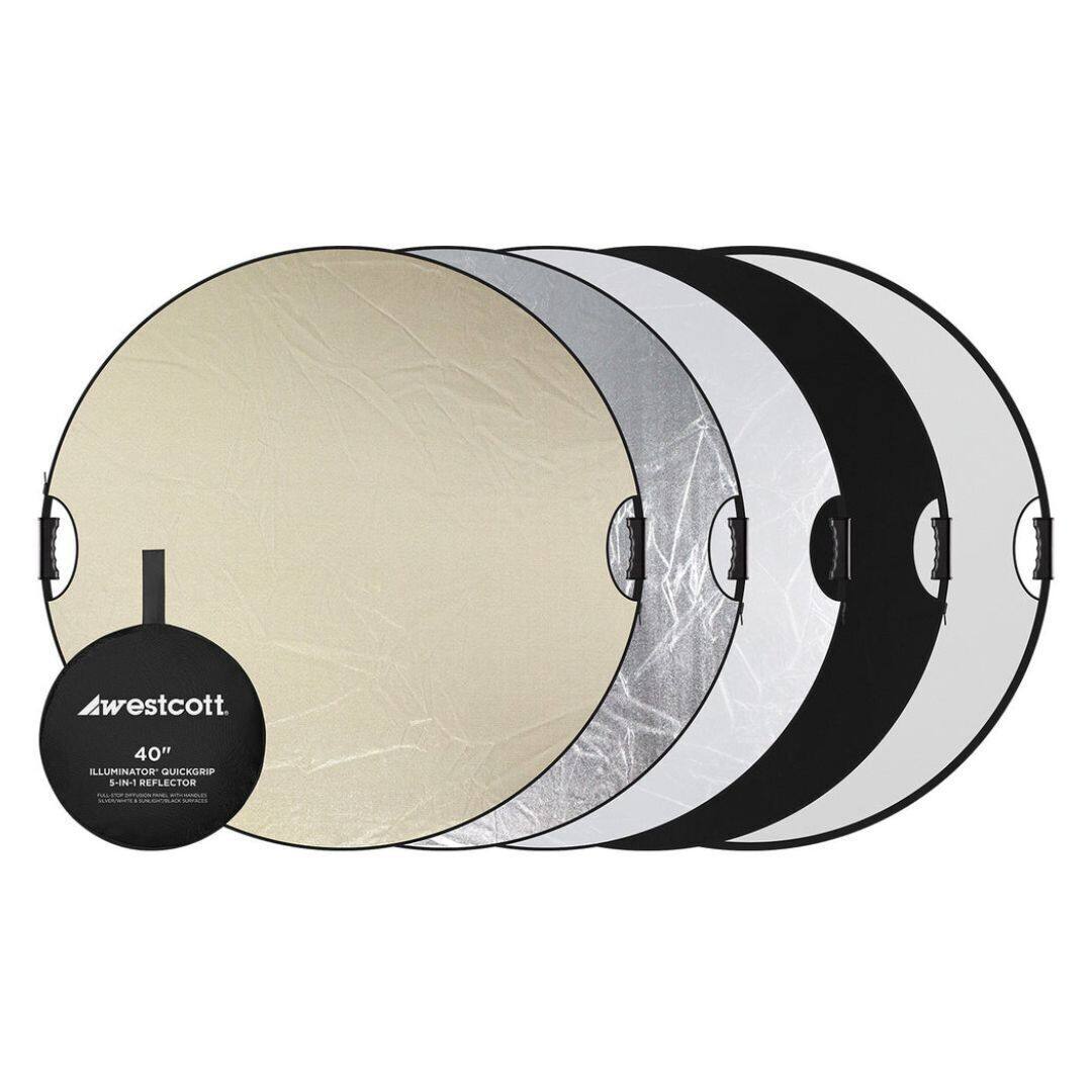 Westcott 40" Illuminator QuickGrip S-in-1 Reflector

40" Illuminator QuickGrip
S-in-1 Reflector
Includes:
- 5-in-1 Reflector
- 3-in-1 Reflector
- 2-in-1 Reflector