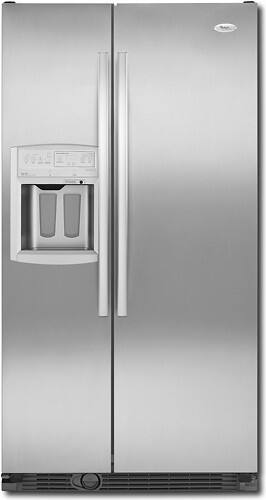 Front Standard. Whirlpool - 23.1 Cu. Ft. Counter-Depth Side-by-Side Refrigerator - Monochromatic Satina.