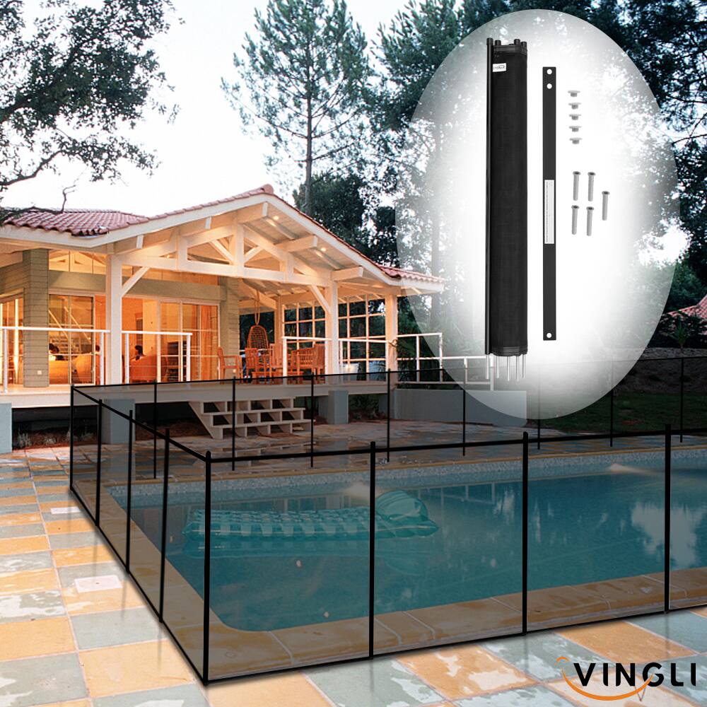 Alt View 10. Winado - 4x12FT Swimming Pool Mesh Fence, Storage Guardrail for Outdoor Swimming Backyard Garden Above Ground Pool Safety Fencing - Black.