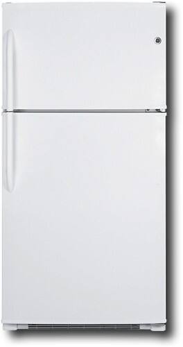 Front Standard. GE - 21.0 Cu. Ft. Frost-Free Top-Mount Refrigerator - White.