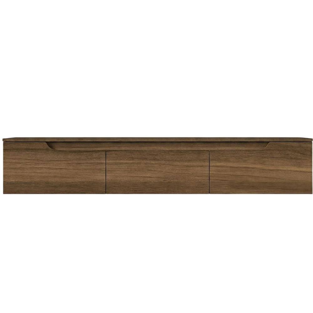 Alt View 3. FurniFact - Wall Mounted TV Stand for Up to 80 Inch TVs with Modern Design - Brown.