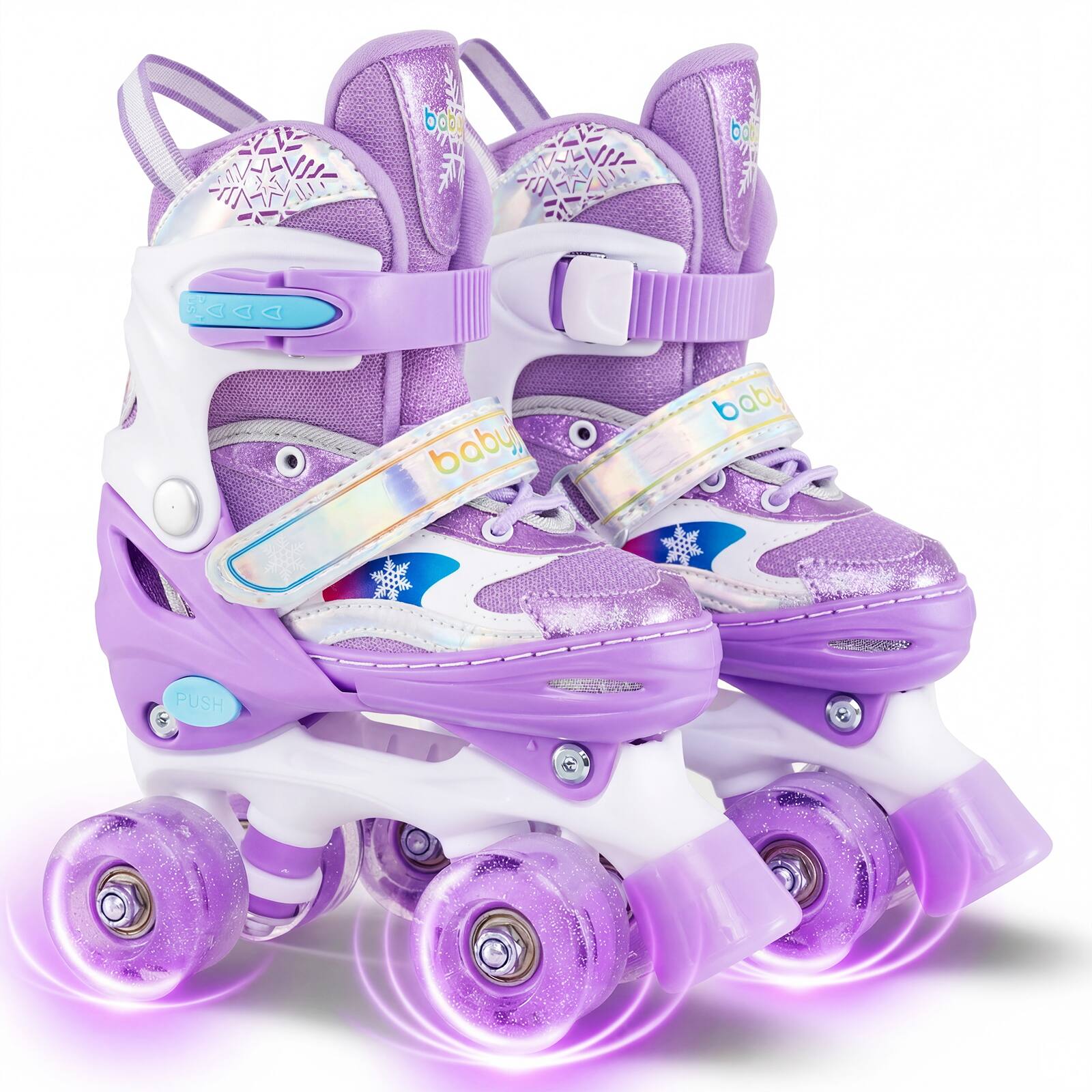 Gymax - Kids Roller Skates 4 Sizes Adjustable Quad Skates w/Light-up Wheels for Sports - Purple price history on PriceWatchPro