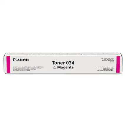 Canon
Toner 034
Magenta
Color: Couleur: Farbe: Colore:
Magenta / Magenta / Magenta / Magenta
For Pour Pour Pour Pour
imageRUNNER C1225
Color imageCLASS MF810C / 820C
DO NOT STAND / NE PAS METTRE DEBOUT / NICHT AUFRECHT STELLEN / NO COLOCAR VERTICALMENTE / NON POSIZIONARE IN VERTICALE / NÃO COLOQUE NA VERTICAL / PÉRIGNEUX / 위험
imageRUNNER C1225
Color imageCLASS MF810C / 820C