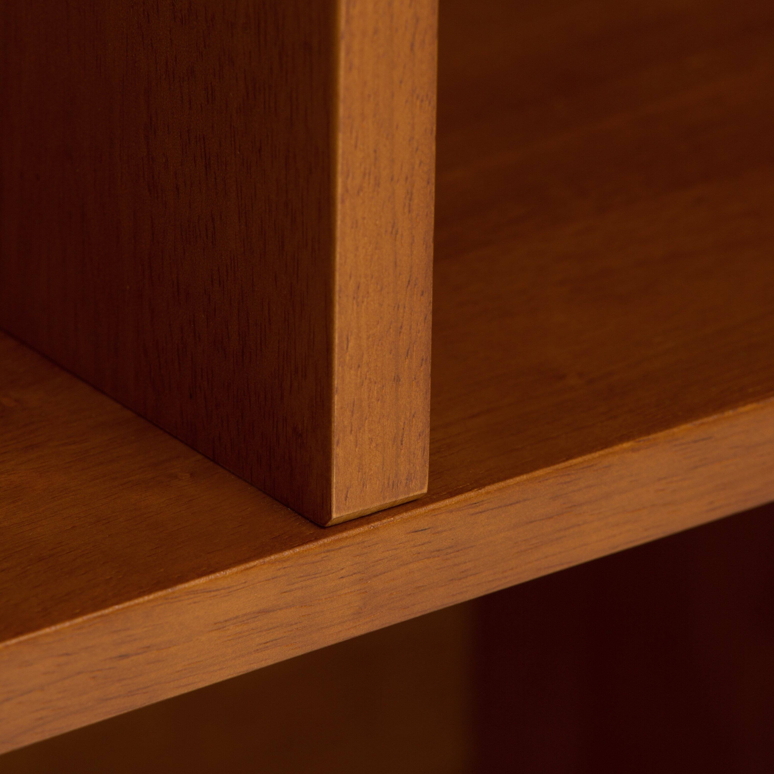 Alt View 1. TinyHomie - Draper Mid Century Wide Bookcase and Storage Unit Teak Brown.