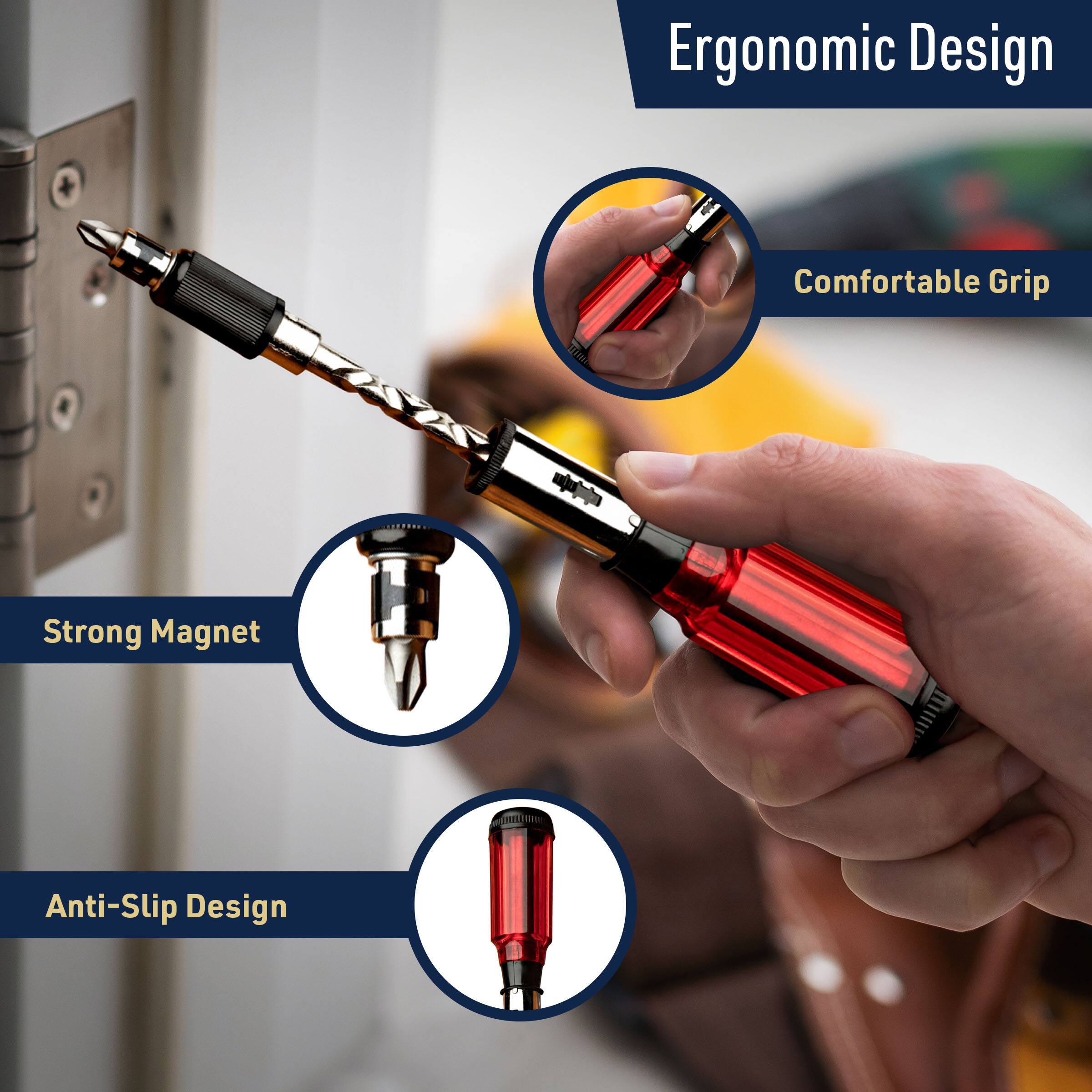 Ergonomic Design  
Comfortable Grip  
Strong Magnet  
Anti-Slip Design