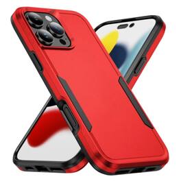 Entronix - iPhone 16 Pro Case - Soft-Touch Dual-Layer Protective Cover - Red