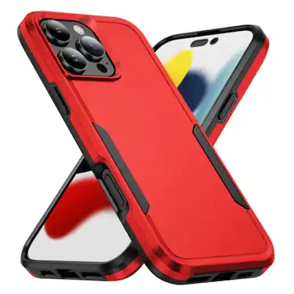 Front. Entronix - Entronix iPhone 16 Pro Case - Soft-Touch Dual-Layer Protective Cover - Red.