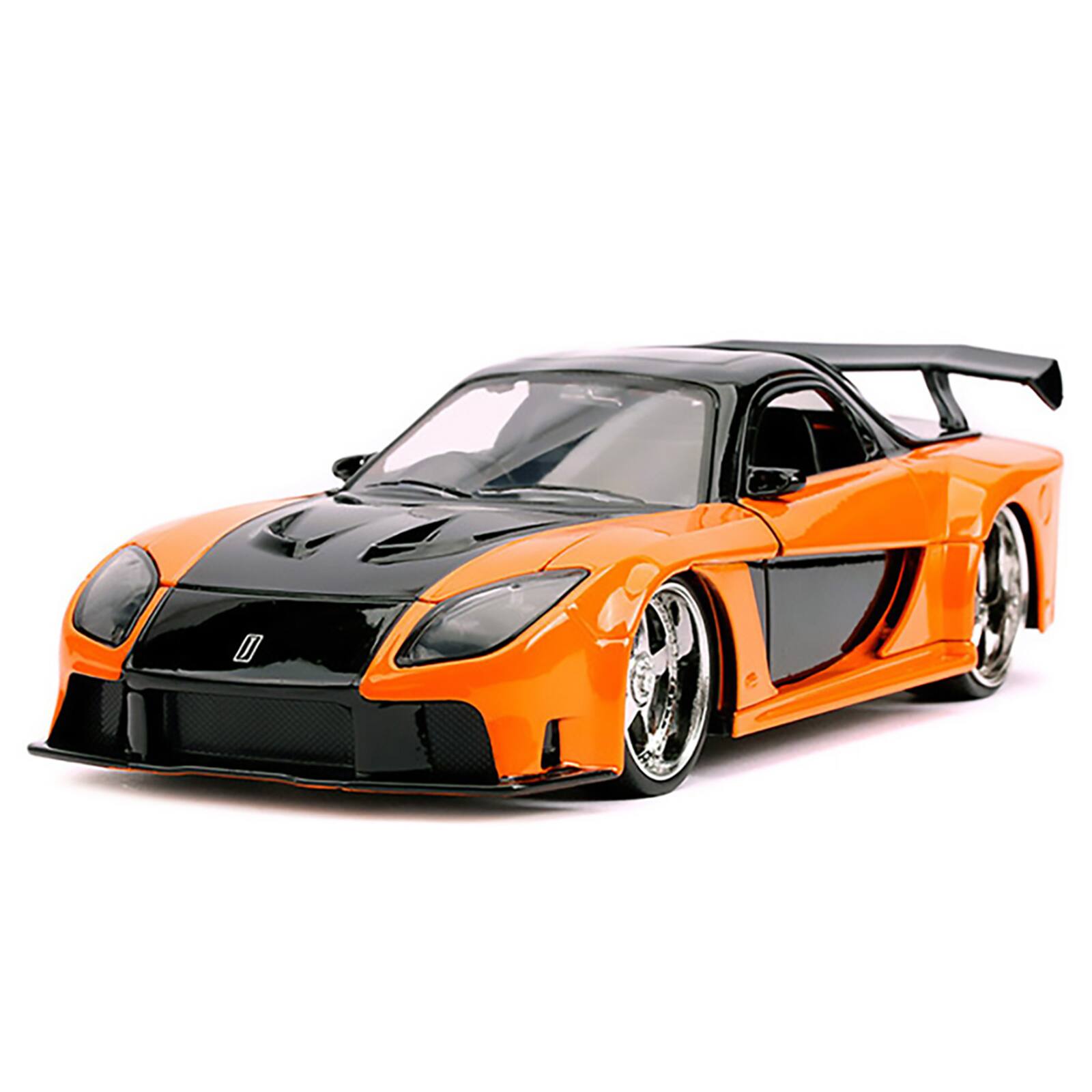 Alt View 5. Jada - Han's Mazda RX-7 RHD Orange and Black "25 Years of Fast & Furious" Series 1/24 Diecast Model Car by Jada.