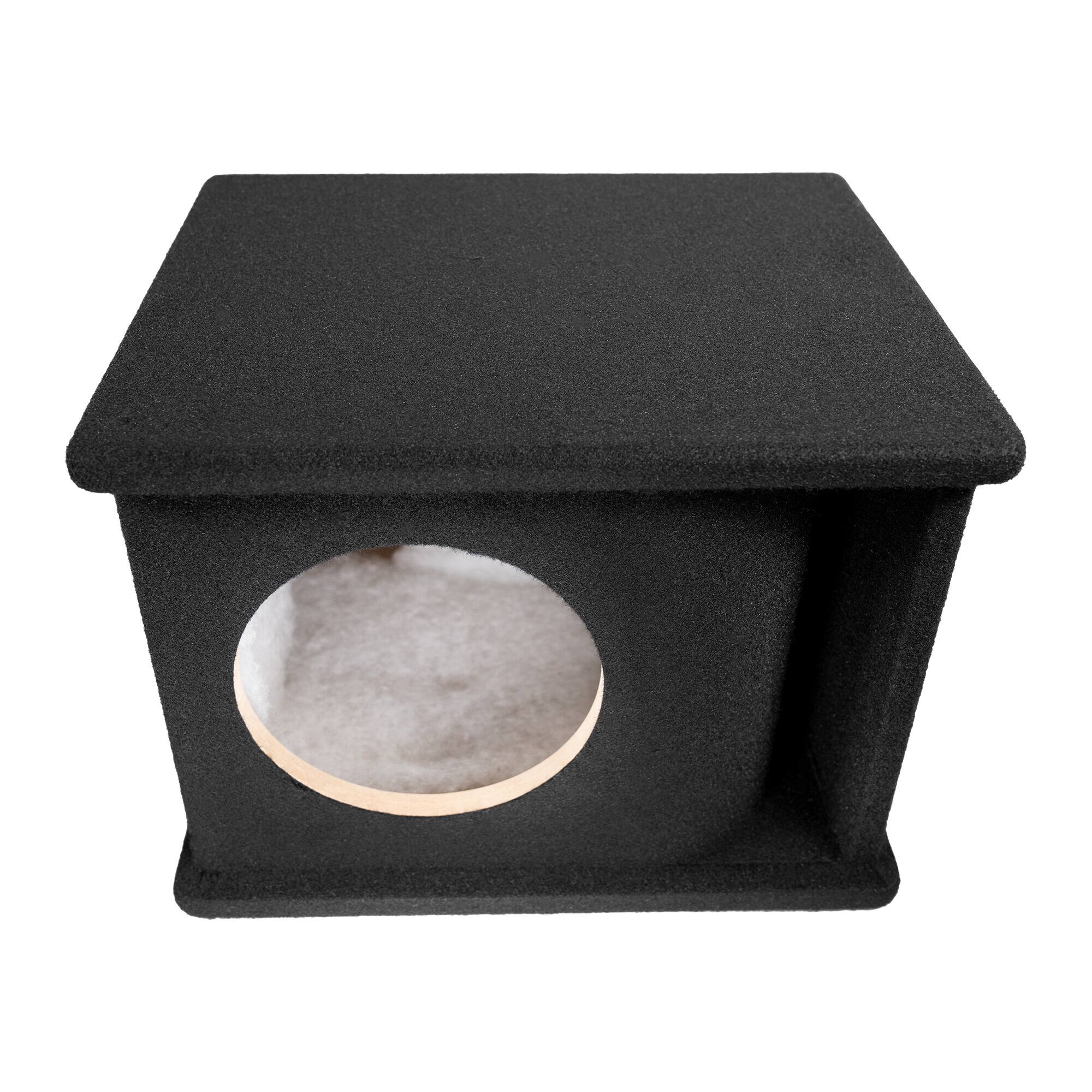 Alt View 4. QPower - QPower 8 Inch Single Horn Ported Subwoofer Box Enclosure, 5/8" MDF, Black Carpet - BLACK.