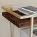 Alt View 15. Martha Stewart - Liam Mobile 2 Tier Printer Cart with Side Storage - Walnut/Polished Brass Frame.