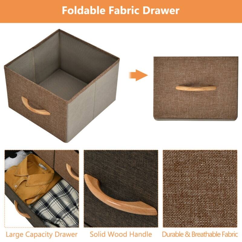 Foldable Fabric Drawer
Large Capacity Drawer
Solid Wood Handle
Durable & Breathable Fabric