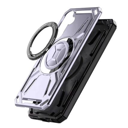 Front. Kitcheniva - Shockproof Magnetic Circle Metal Stand Rotating Phone Case With Tempered Glass For Samsung Galaxy A57 5G Light Purple - Light Purple.