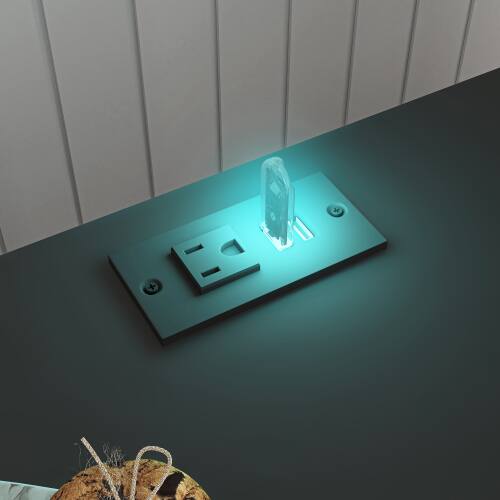 Alt View 2. LUCKY ONE - Smart Nightstand with Charging Station Voice Night Light Storage Cabinet - Black.