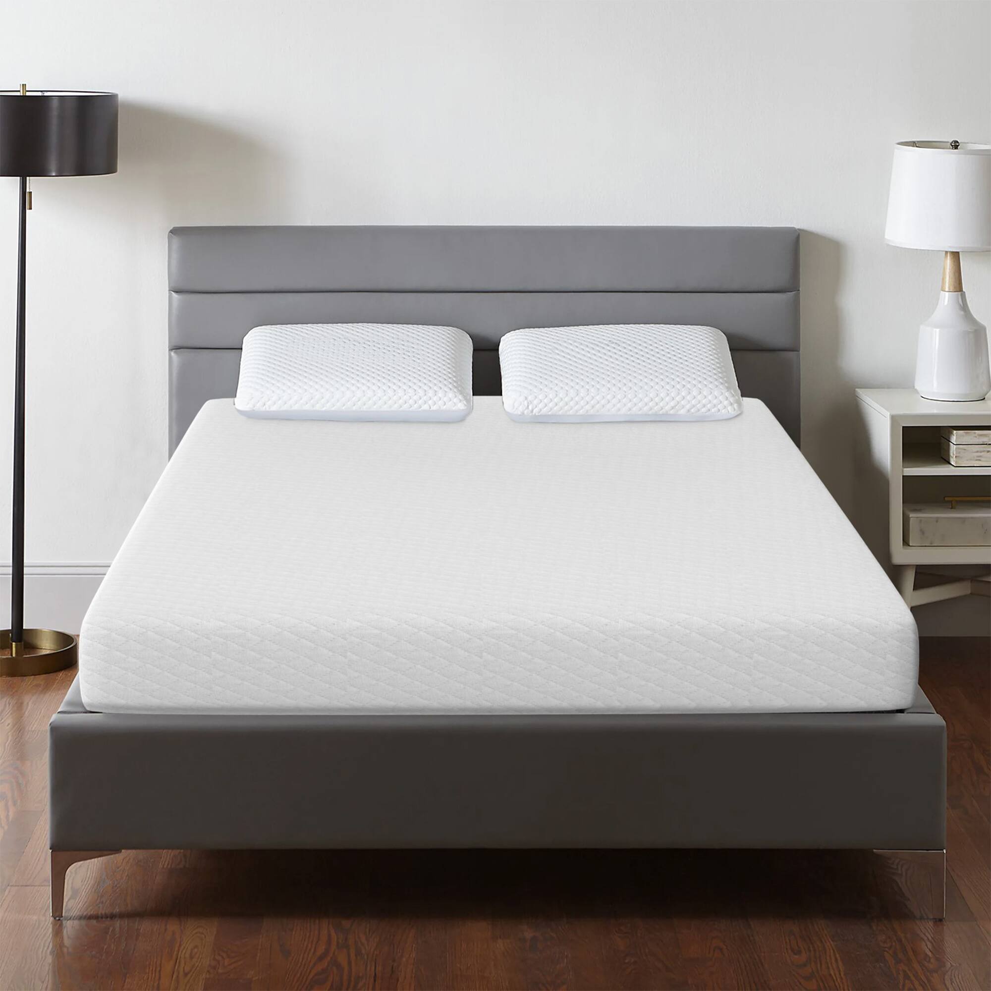 Front. Vaczon - Queen Size Mattress, 10 Inch Gel Memory Foam Cooling & Back Pain Relief, Medium Bed-in-a-Box - White.