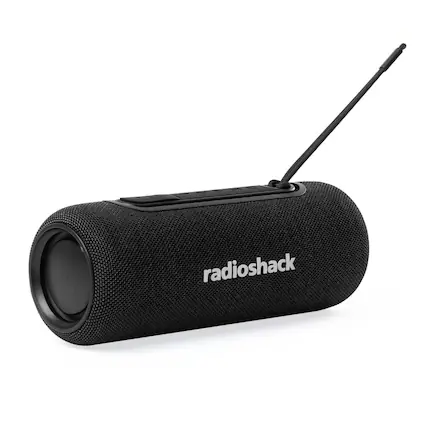 Front. RadioShack - Bluetooth Mini Speaker with RGB Lights and FM 4001769 Black - Black.