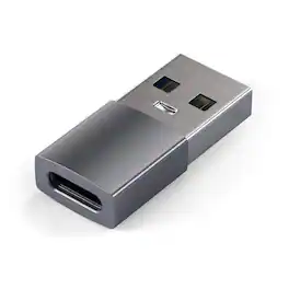 Satechi - USB-A to USB-C Adapter - High-Speed Data Transfer & Power Delivery Charging, Designed for CarPlay - Space Gray