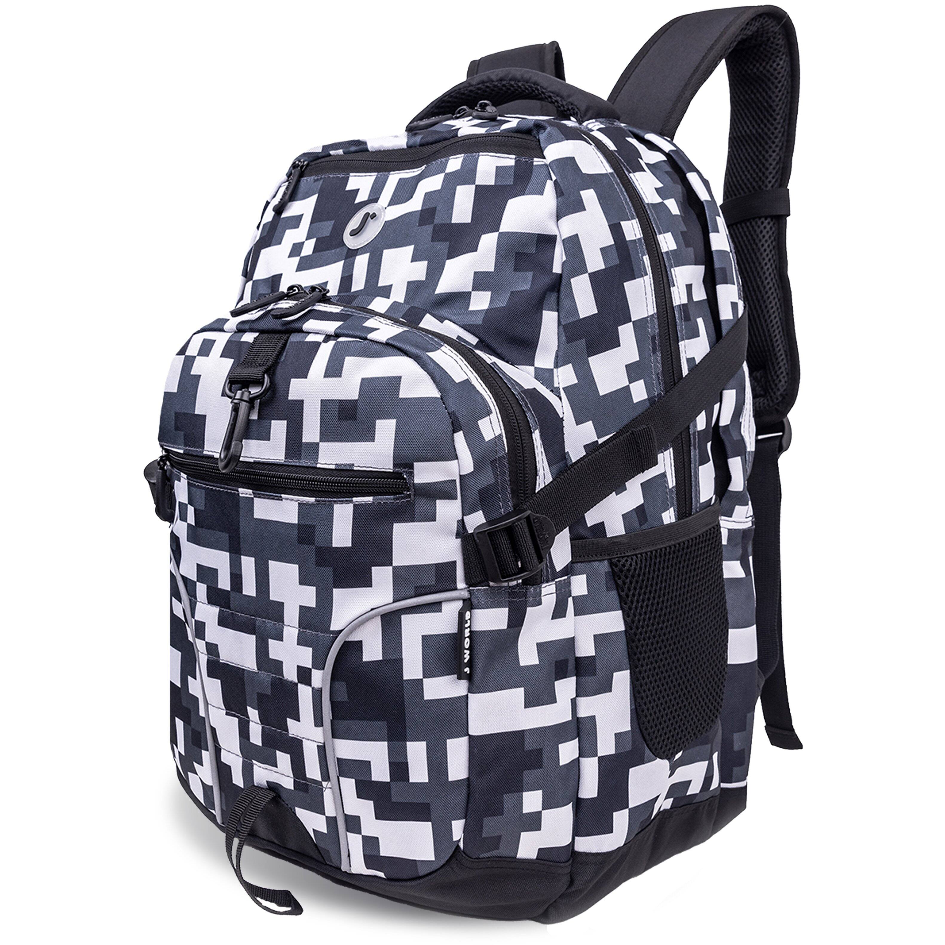 Angle. J World - J World Boys Atom 18.5" Multi-Compartment Laptop Backpack for School and Travel, Camo - CAMO.