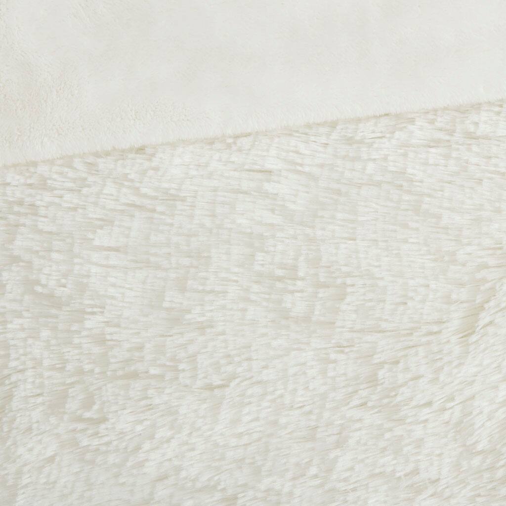 Alt View 5. Gracie Mills - Gracie Mills Susie Solid Shaggy Long Fur Duvet Cover Set - Ivory.