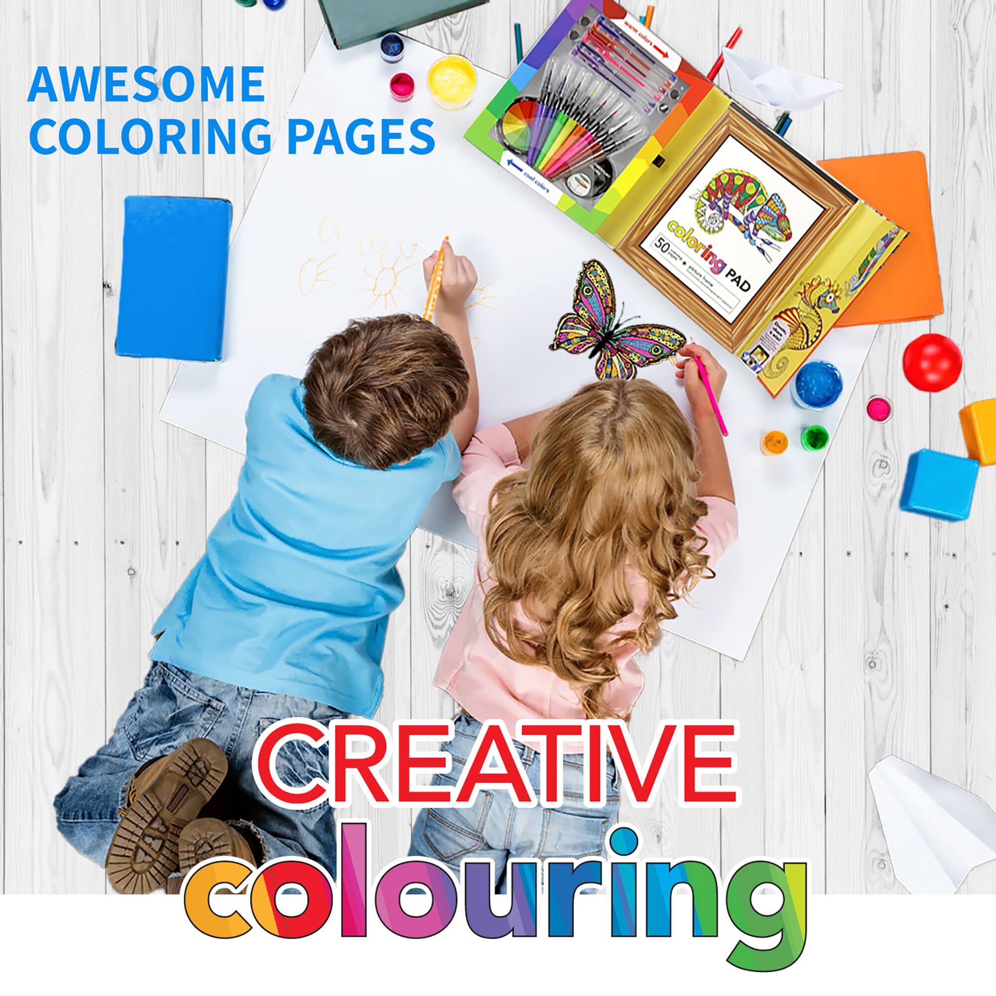 AWESOME COLORING PAGES - AWESOME COLOURS - 50 50 COLOURING PAGES - I PAD - CREATIVE COLOURING