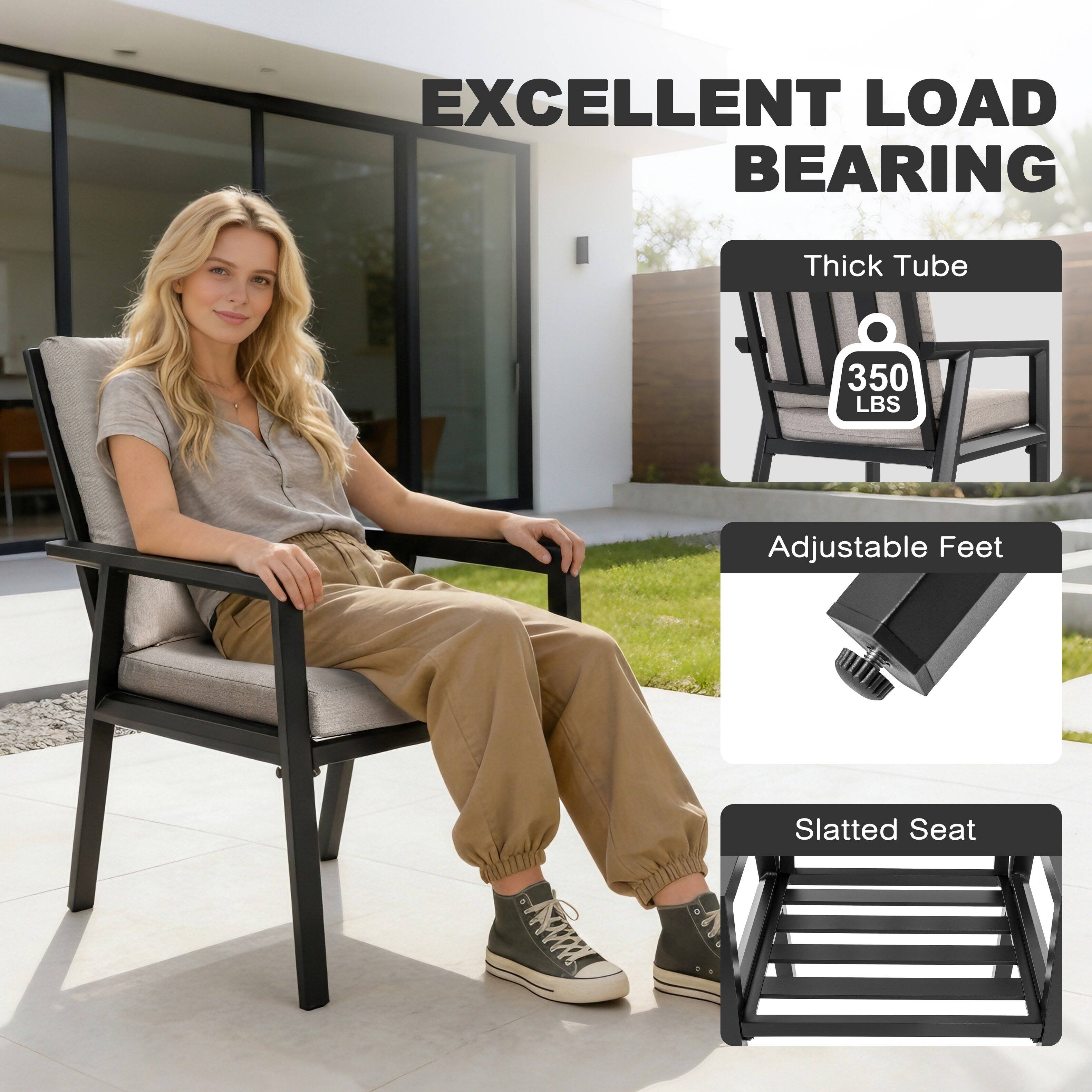 EXCELLENT LOAD BEARING  
Thick Tube 350 LBS  
Adjustable Feet  
Slatted Seat