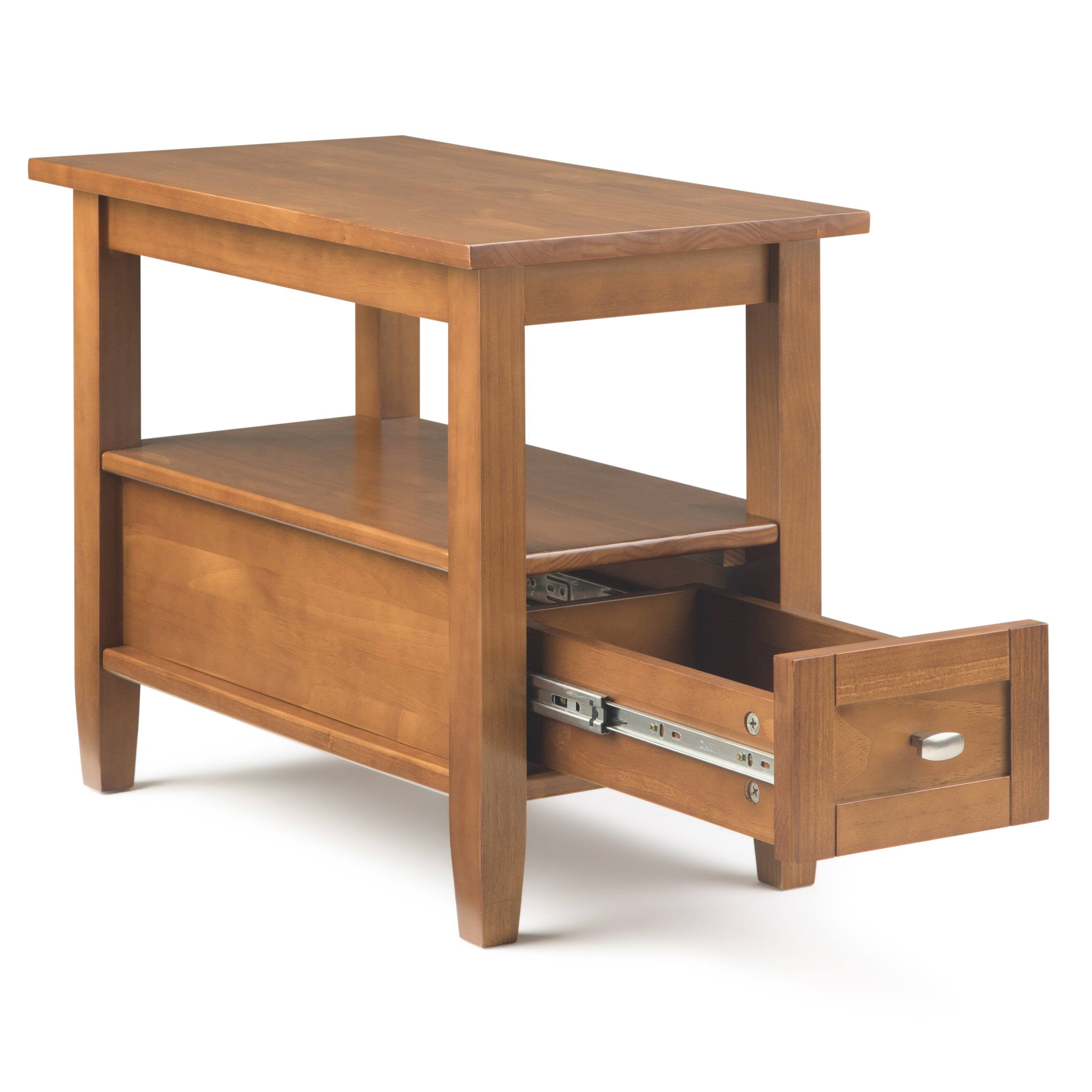 Alt View 11. Simpli Home - Warm Shaker Narrow Side Table - Light Golden Brown.