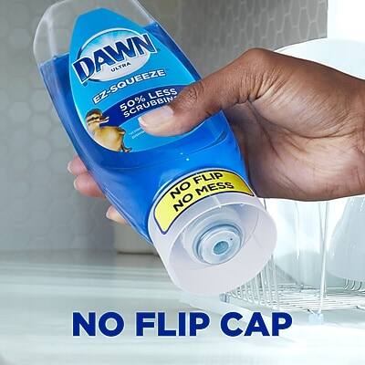 DAWN EZ-SQUEEZE ULTRA  
50% LESS SCRUBBING  
NO FLIP NO MESS  
NO FLIP CAP