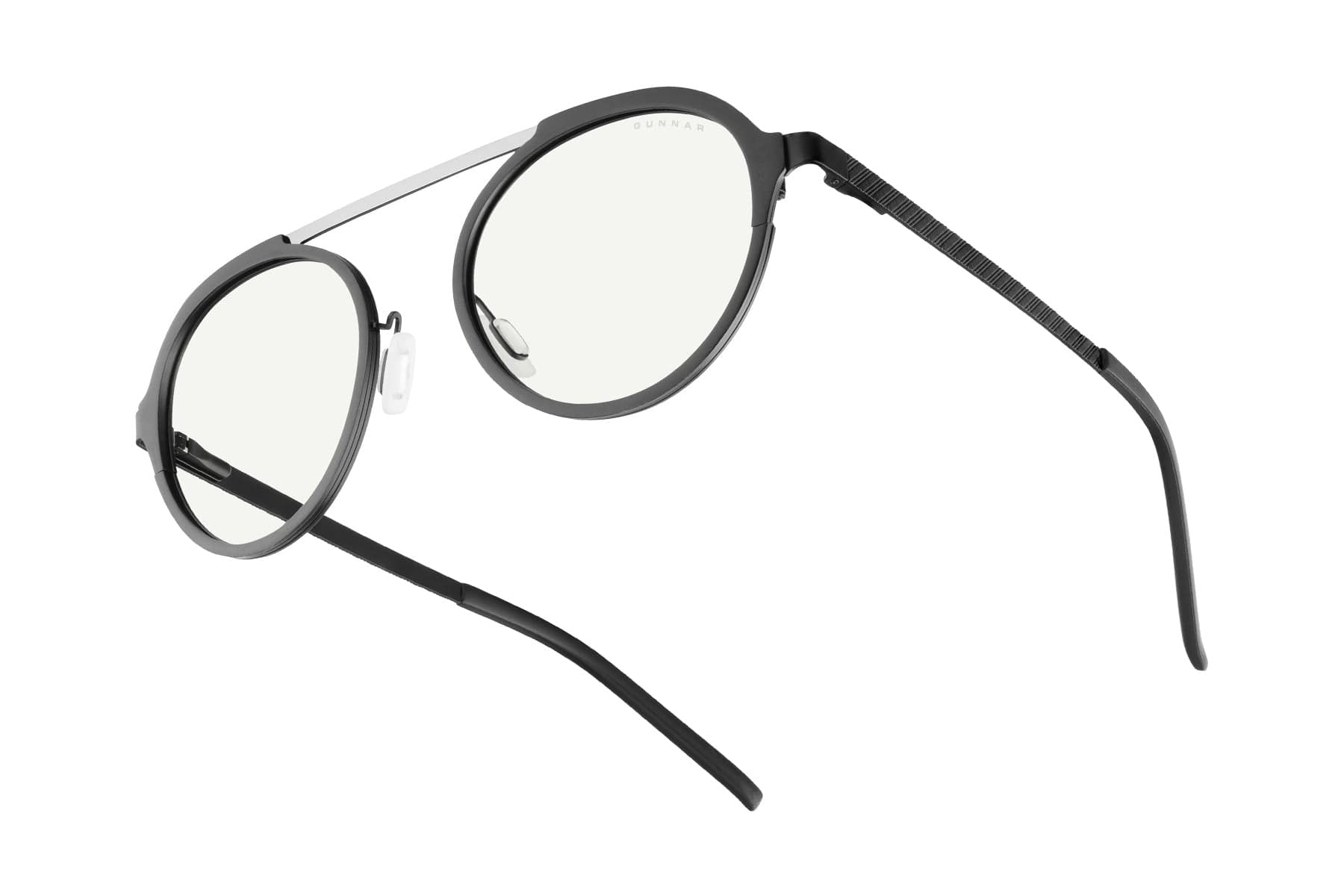 GUNNAR - Computer Glasses - Pacifica, Onyx Silver, Clear Pro Lens - Blue Light Blocking, For Designers/Photographers - Onyx/Silver