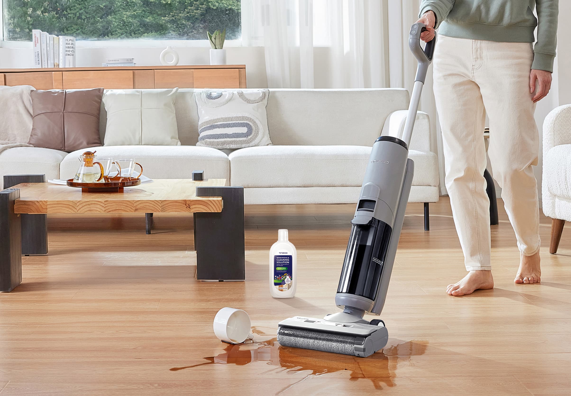 The text on the image reads "MRIER H .PU MA S BER d C NCH C...... RICO - LEASING FOUNDATION : : te0o". It is not clear what this text is referring to or what it has to do with the image of a person vacuuming a living room.