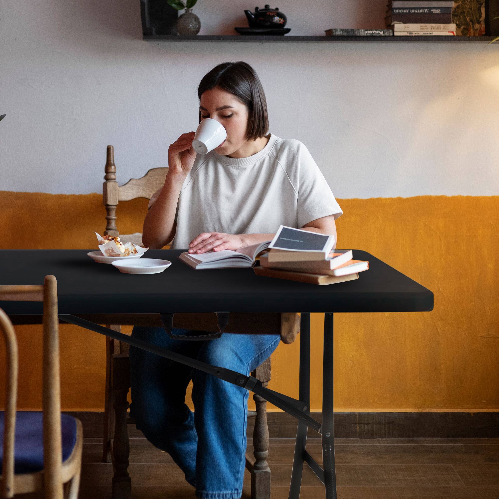 Alt View 4. Peakform - Peakform Compact Fold In Half Banquet Table for Indoor Outdoor Use, 6 Ft, Black - Black.