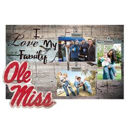 Fan Creations - Ole Miss Rebels 11" x 19" I Love My Family Clip Photo Frame - Multicolor