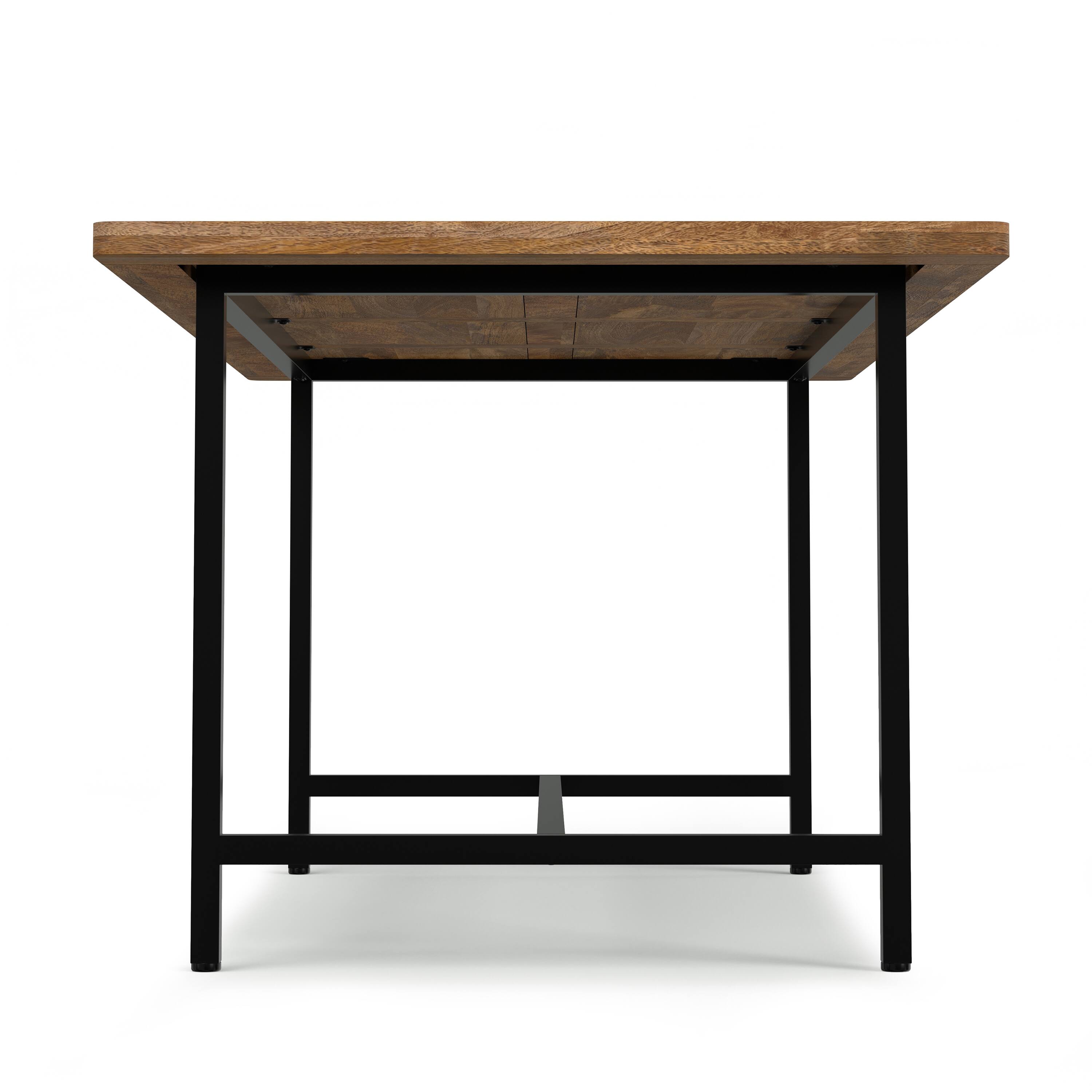 Alt View 5. Simpli Home - Campbell 72 inch x 36 inch Rectangle Modern Industrial Dining Table in Burnt Wax - Burnt Wax.