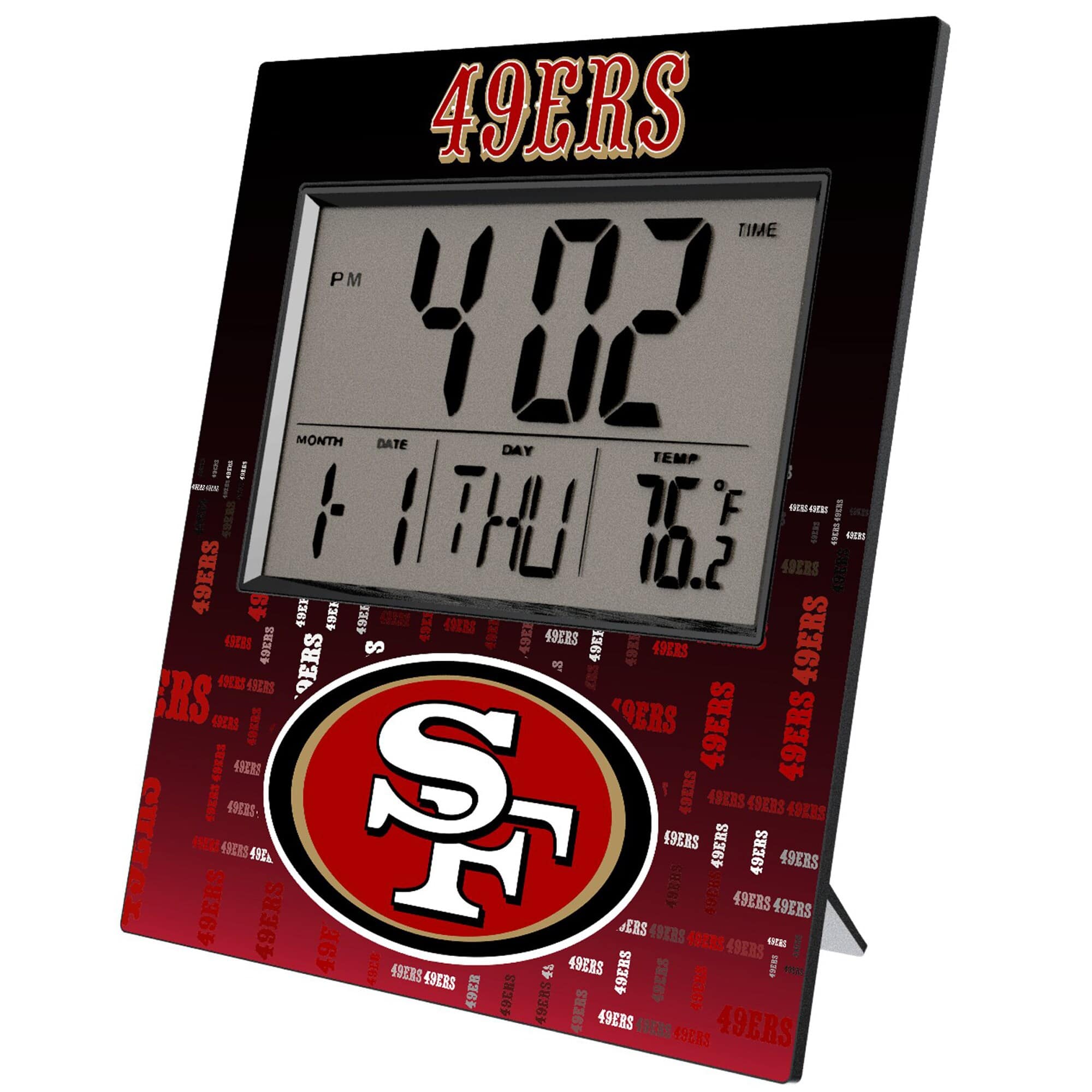 Keyscaper - San Francisco 49ers Quadtile Digital Desk Clock - Multicolor