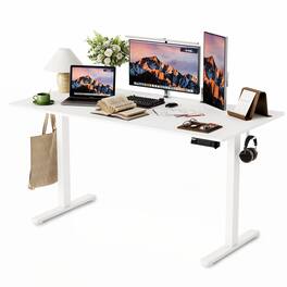 Hirose Alice - Monomi Electric Height Adjustable Standing Desk, Ergonomic Home Office Sit/Stand Up Desk (Steel Frame/Top) - Rustic Brown 40