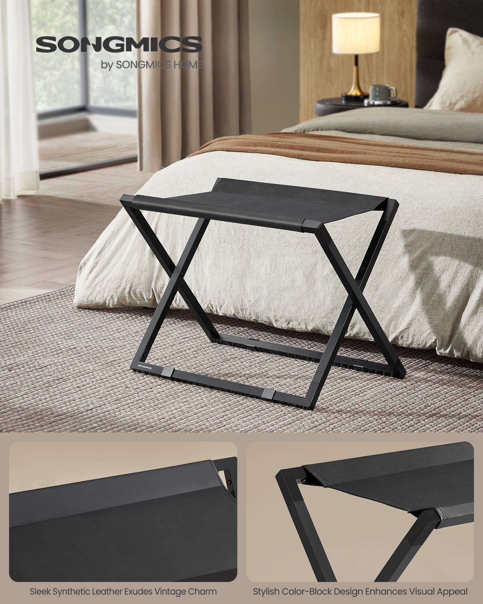 SONGMICS by SONGMICS HOME

Sleek Synthetic Leather Exudes Vintage Charm

Stylish Color-Block Design Enhances Visual Appeal
