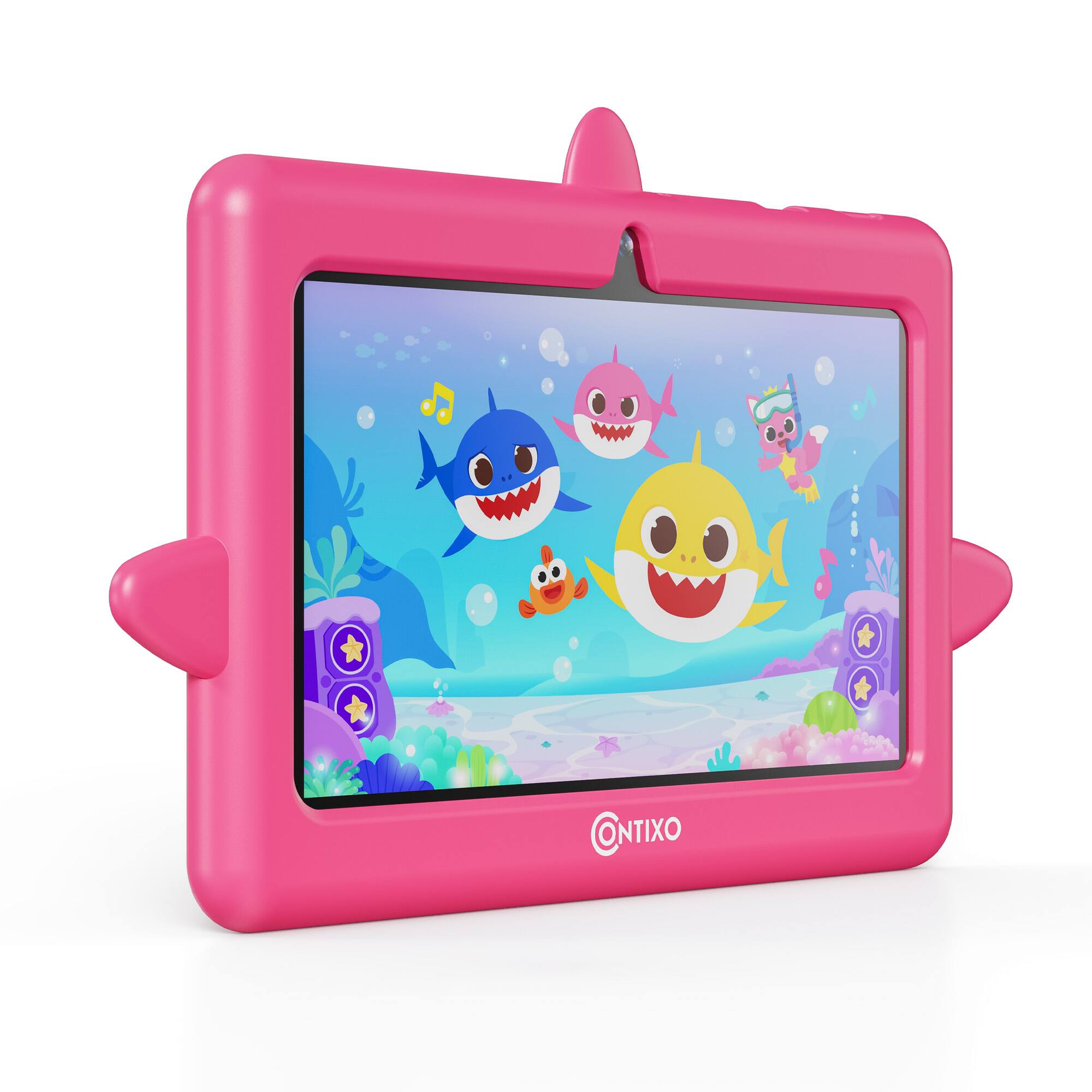 Alt View 3. Contixo - A8 Baby Shark 7-Inch Kids Tablet, 32GB, Android 16, 8 Pinkfong Learning Apps, Parental Controls, Ages 3-12 - Pink Shark.