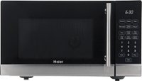 Front Standard. Haier - 0.9 Cu. Ft. Compact Microwave - Black.