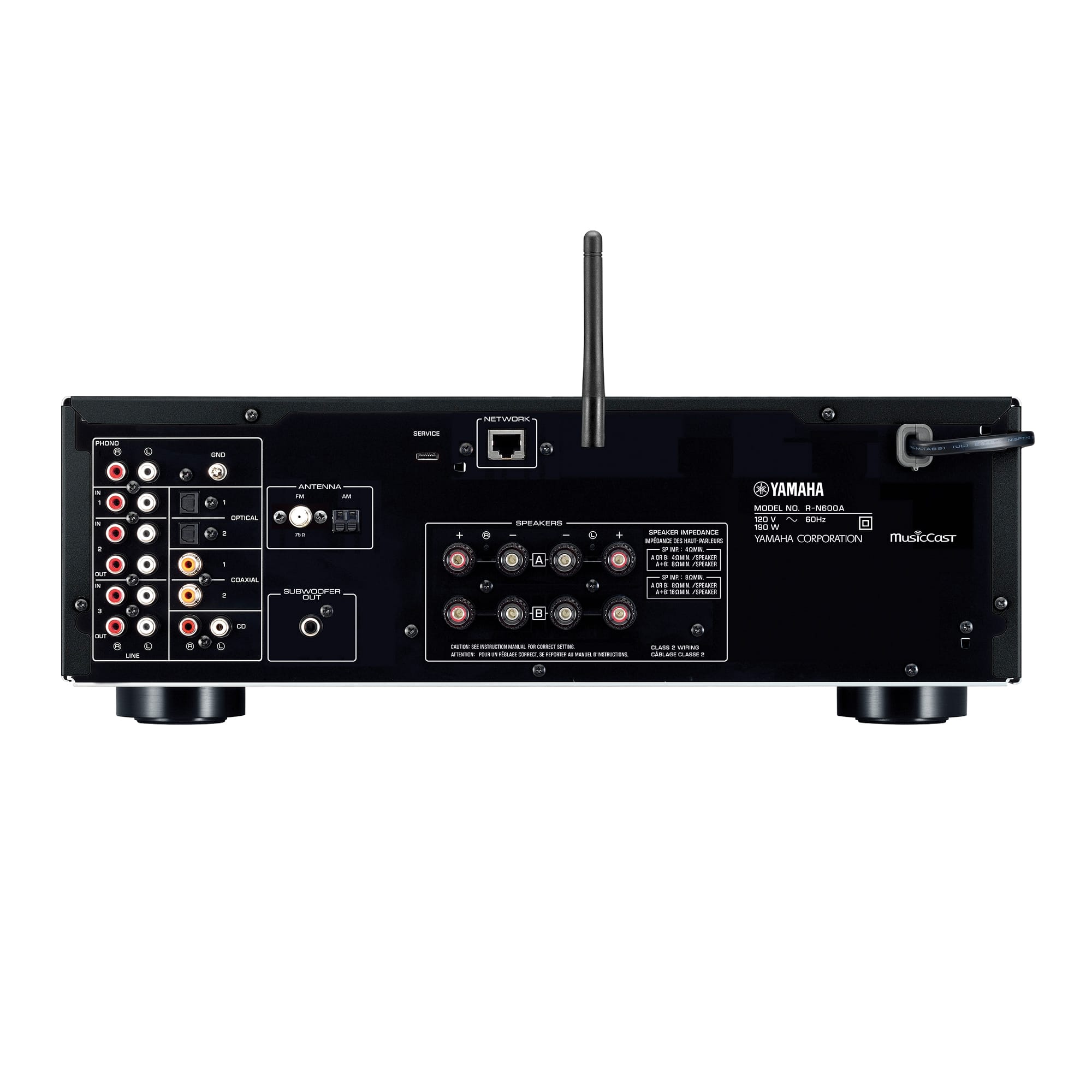 Alt View 12. Yamaha - R-N600ASL Bluetooth 120-Watt 2.0-Channel Network Stereo Receiver with Remote - Silver.