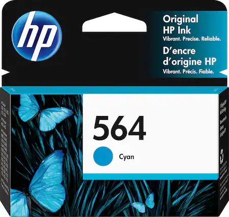 Front. HP - 564 Standard Capacity Ink Cartridge - Cyan.