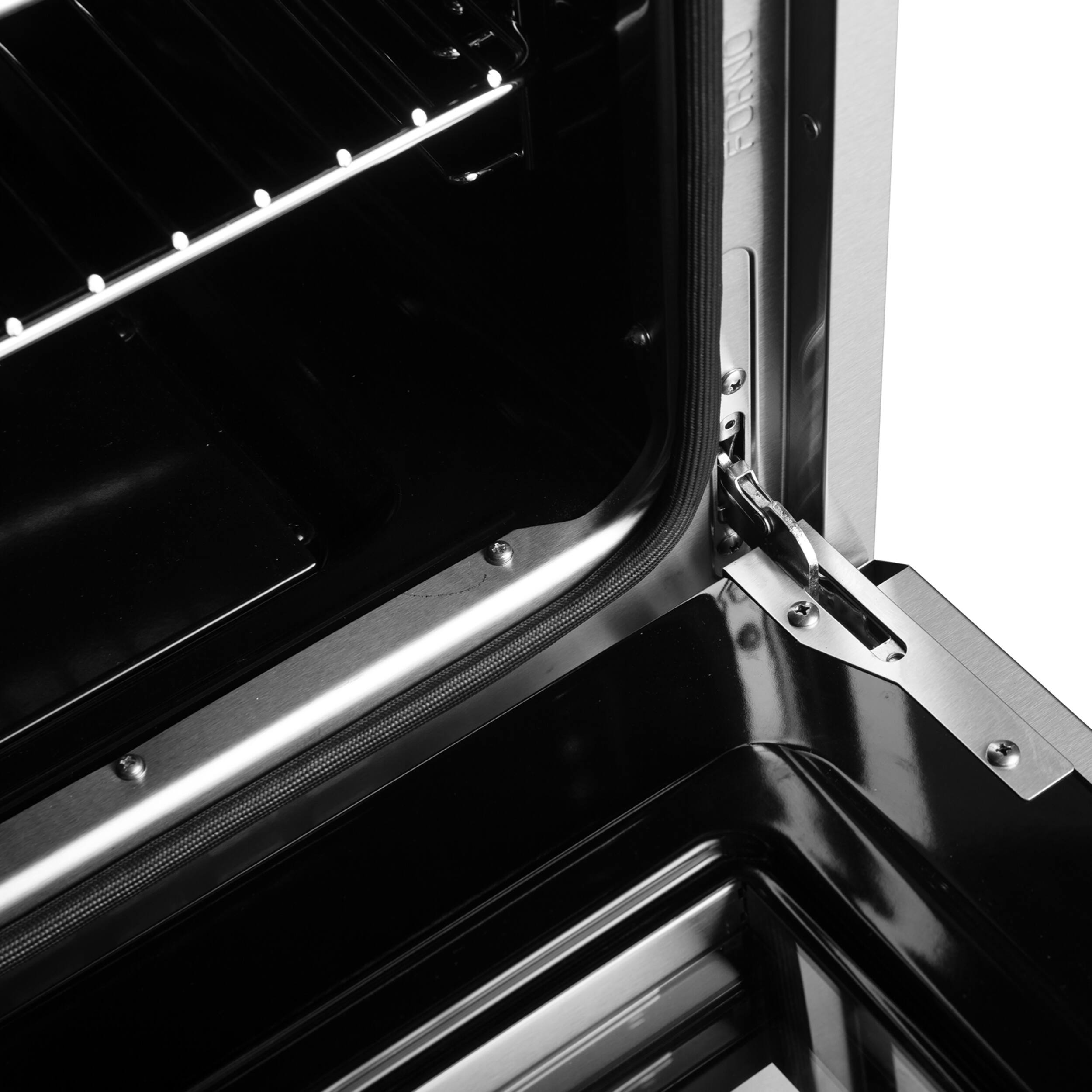 Alt View 12. Forno Appliances - Marco 4.32 Cu. Ft. Freestanding Dual Fuel Convection Range with Dual Ring Burner - Silver.