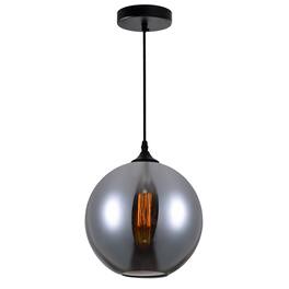 CWI Lighting - Glass 1 Light Down Mini Pendant With Smoke Finish - Black