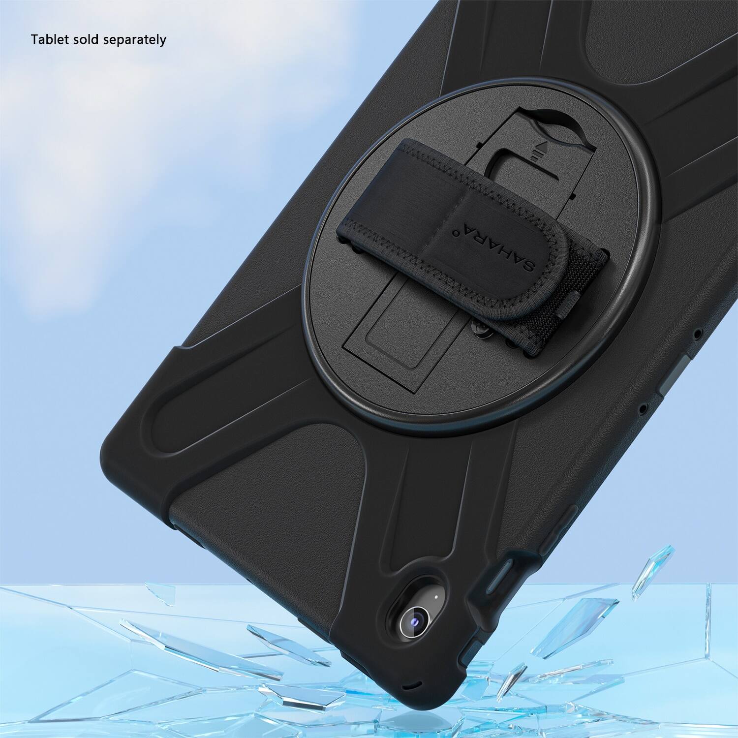 The text on the image reads "Tablet sold separately."