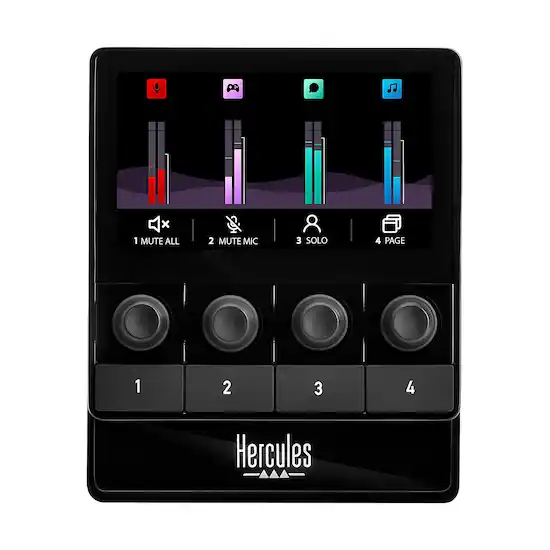 Hercules Stream 100, Audio Mixer for Content Creators, Streaming