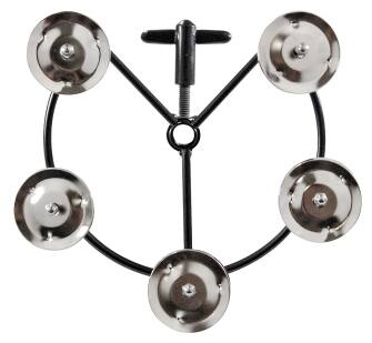 Front. Tycoon Percussion - Hi-Hat Tambourine with Steel Jingles, Lightweight Compact Design, Durable All-Steel Frame.